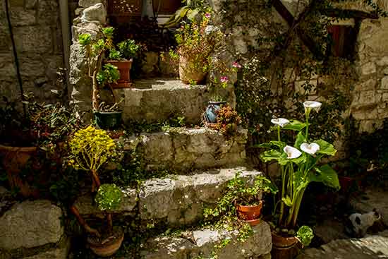Peillon-escalier-fleuri-village-arrière-pays-niçois